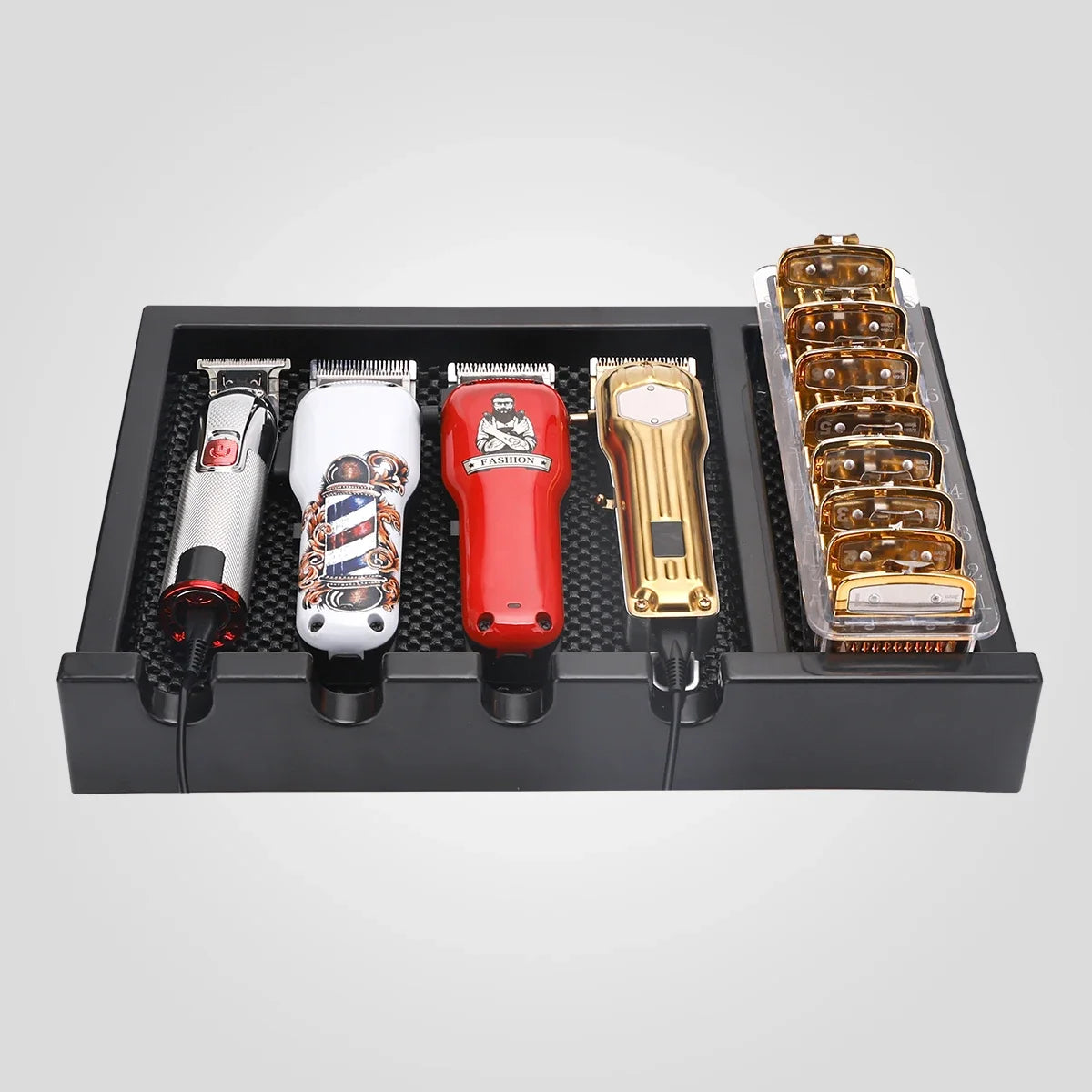 Barber Clipper Organizer Tray | Non-Slip Salon Display Box