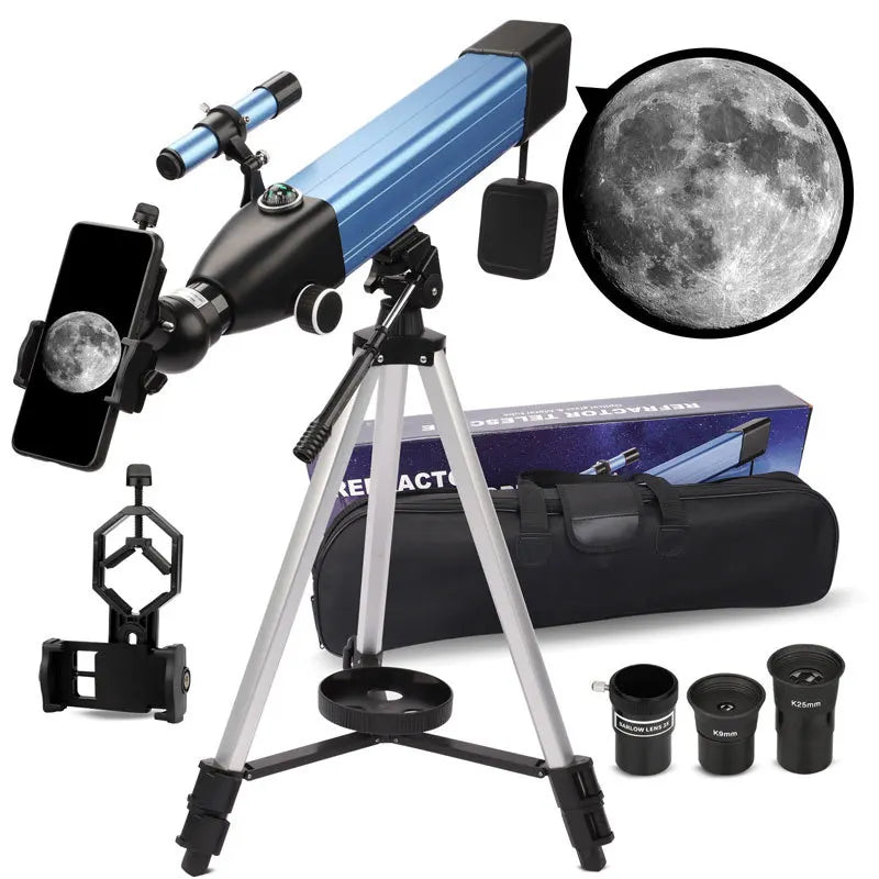 500mm Refractor Telescope 60mm Lens 20x-166x | Beginner