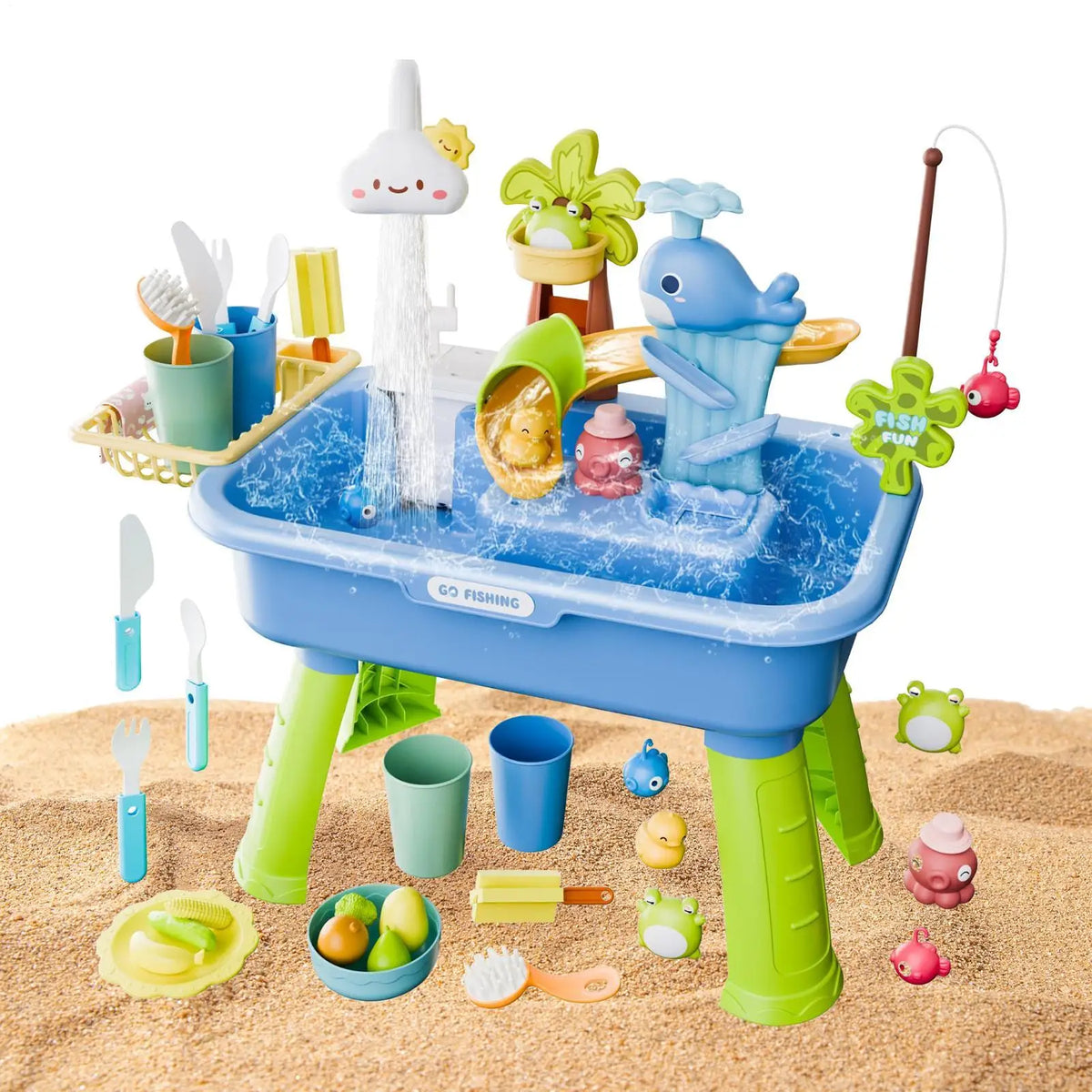 Kids Electric Water Play Kitchen Sink Toy – 4-in-1 Set