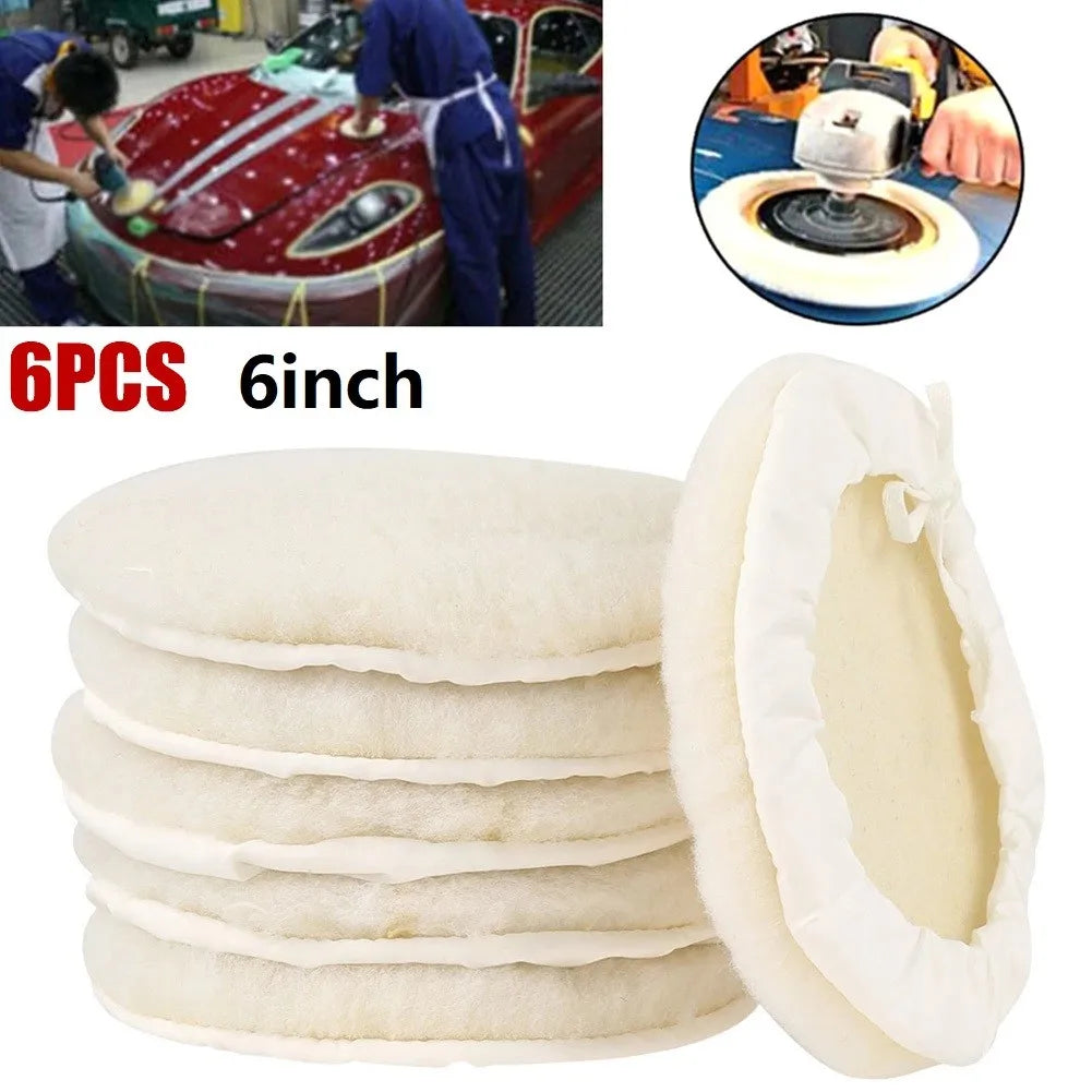 Car Lambs Wool Bonnet Buffing Wheel Pad Buffer Polishing Polisher 6