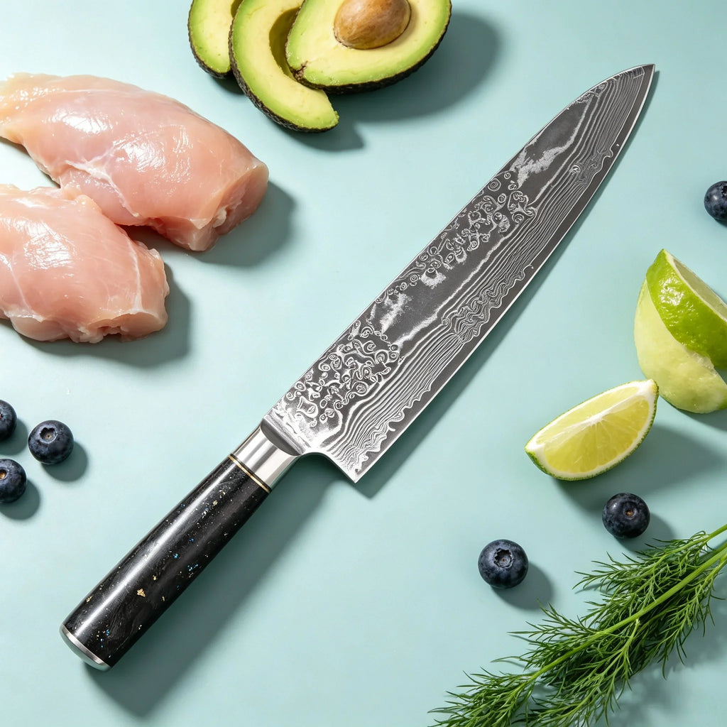 67-Layer Damascus Steel Chef Knife – 8" Kitchen Cleaver