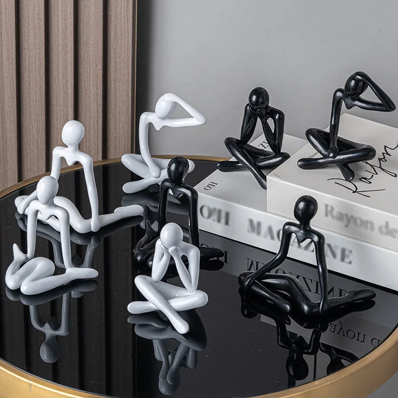 Abstract Figure Thinkers Plastic Crafts Cute Little Ornaments Room