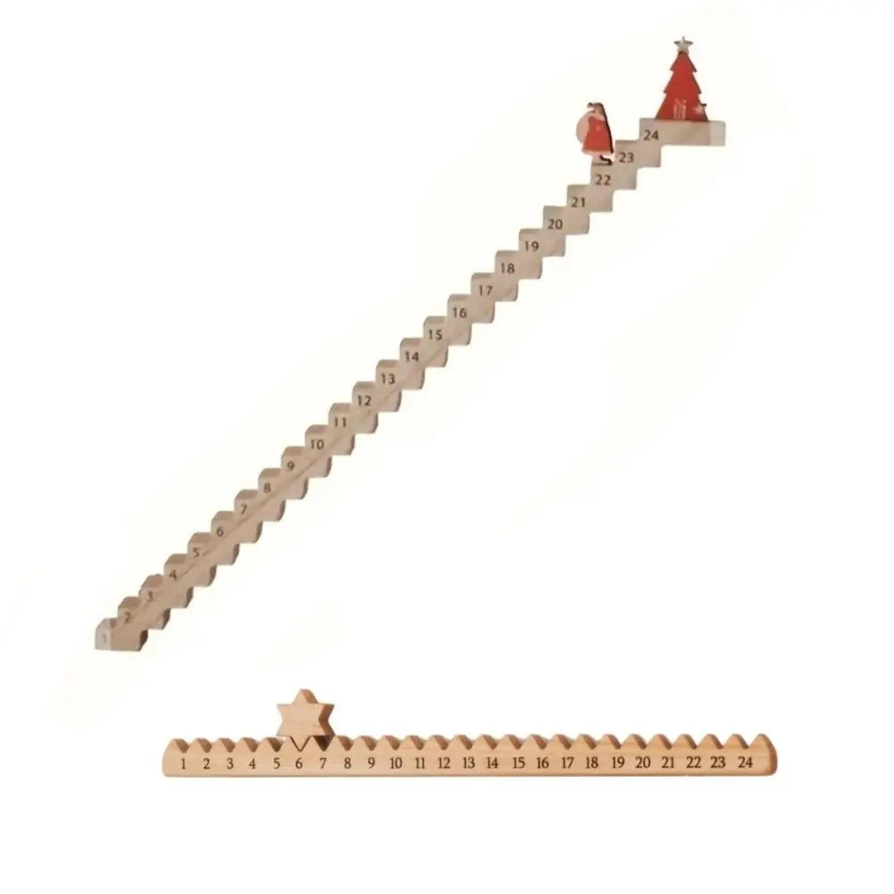 Wooden Christmas Advent Countdown Calendar | Santa Stair Climber