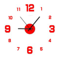 Large Acrylic Mirror Wall Clock – Modern LED Home Décor