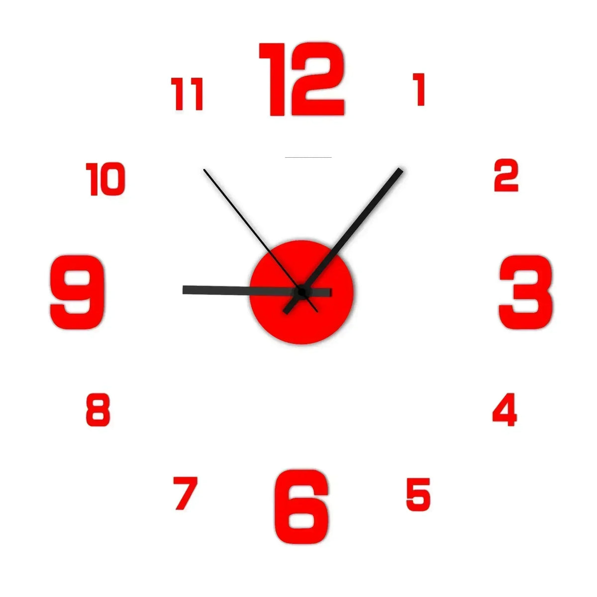 Large Acrylic Mirror Wall Clock – Modern LED Home Décor
