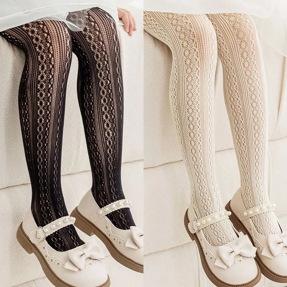 Girls Nylon Mesh Pantyhose – Soft Cartoon Stockings for Kids