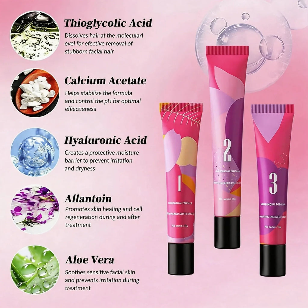 Eelhoe 3-Step Facial Hair Removal Kit – Lip & Chin
