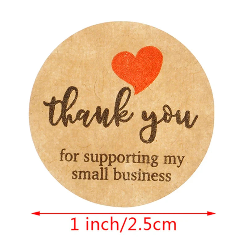 500 Thank You Stickers – Round Kraft Paper Seal Labels Roll