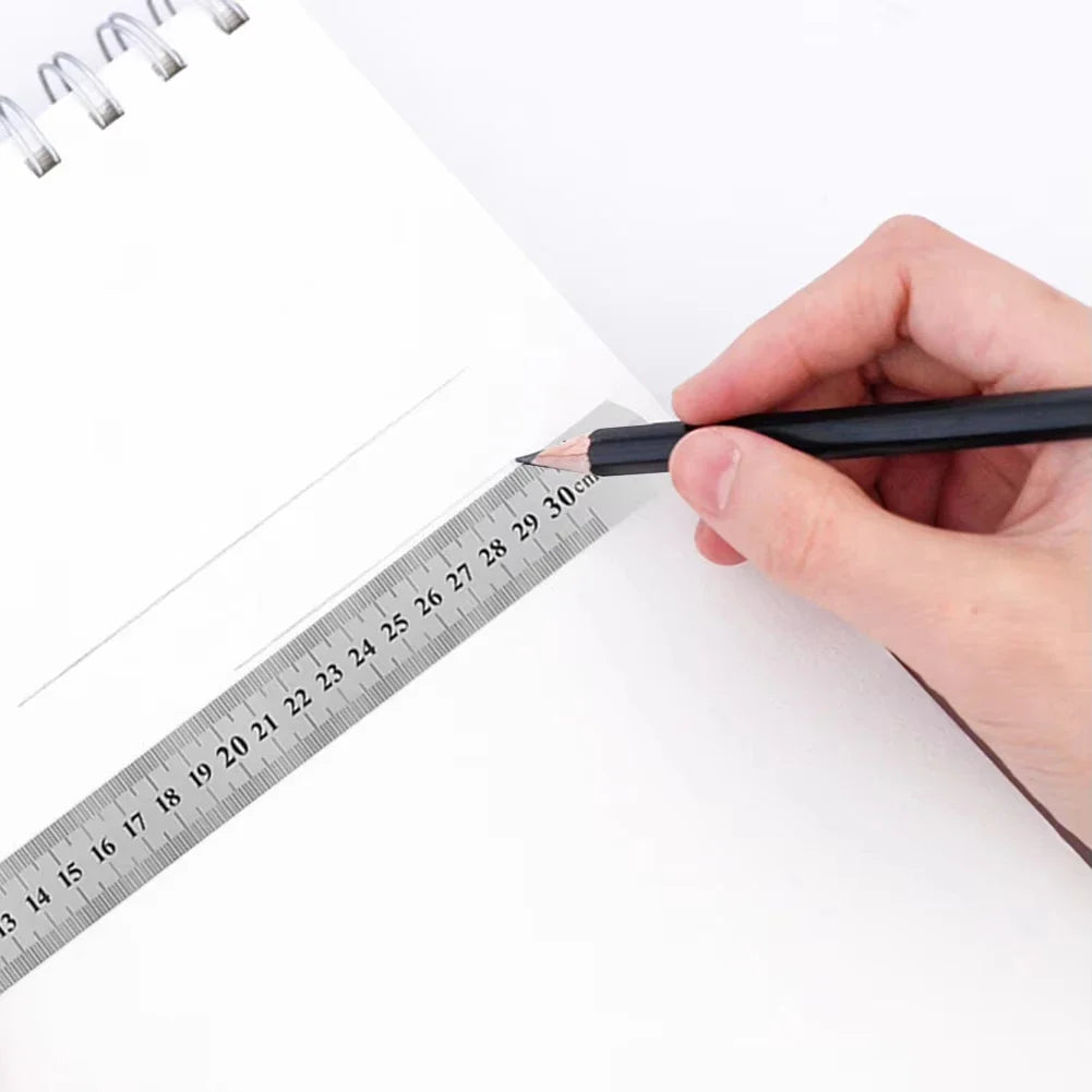 Stainless Steel Double-Sided Precision Straight Ruler – Metric