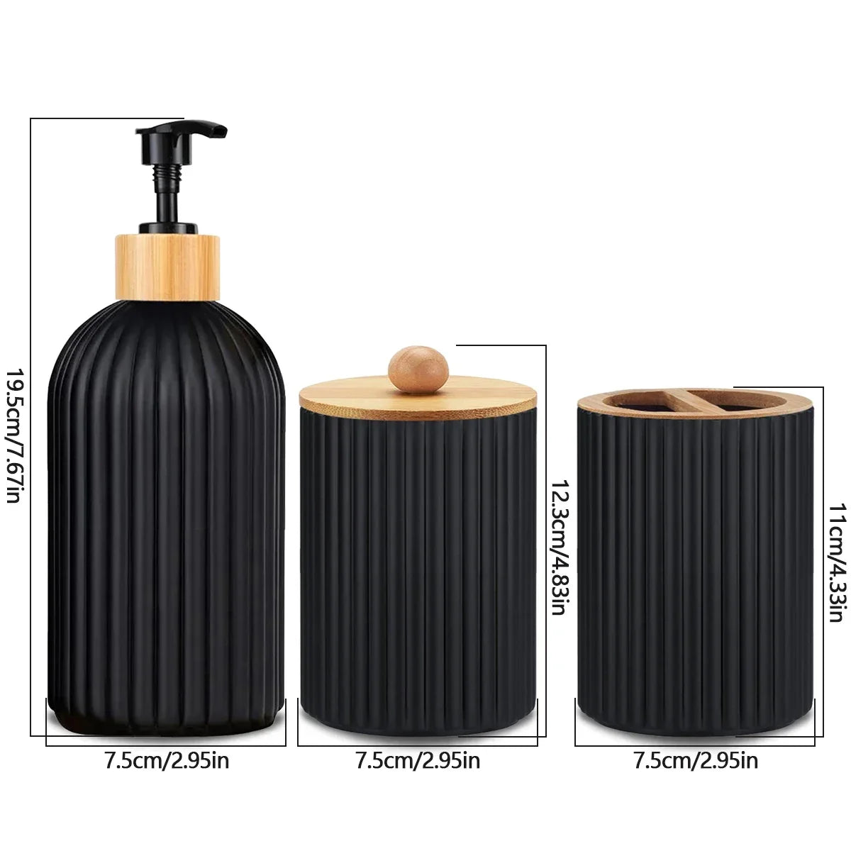 Bathroom Countertop Container Hand Soap Dispenser Cotton Ball Storage
