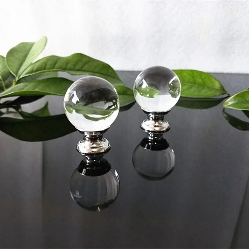 Clear Crystal Round Cabinet Knobs – Glass Drawer & Door Pulls