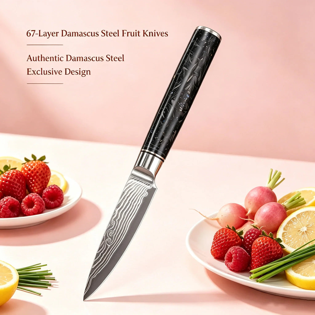 Damascus Steel 67-Layer Paring Knife – Sharp Kitchen Chef Knife