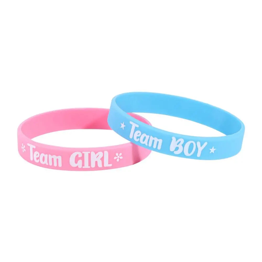 20pcs Gender Reveal Bracelets – Pink & Blue Silicone Wristbands