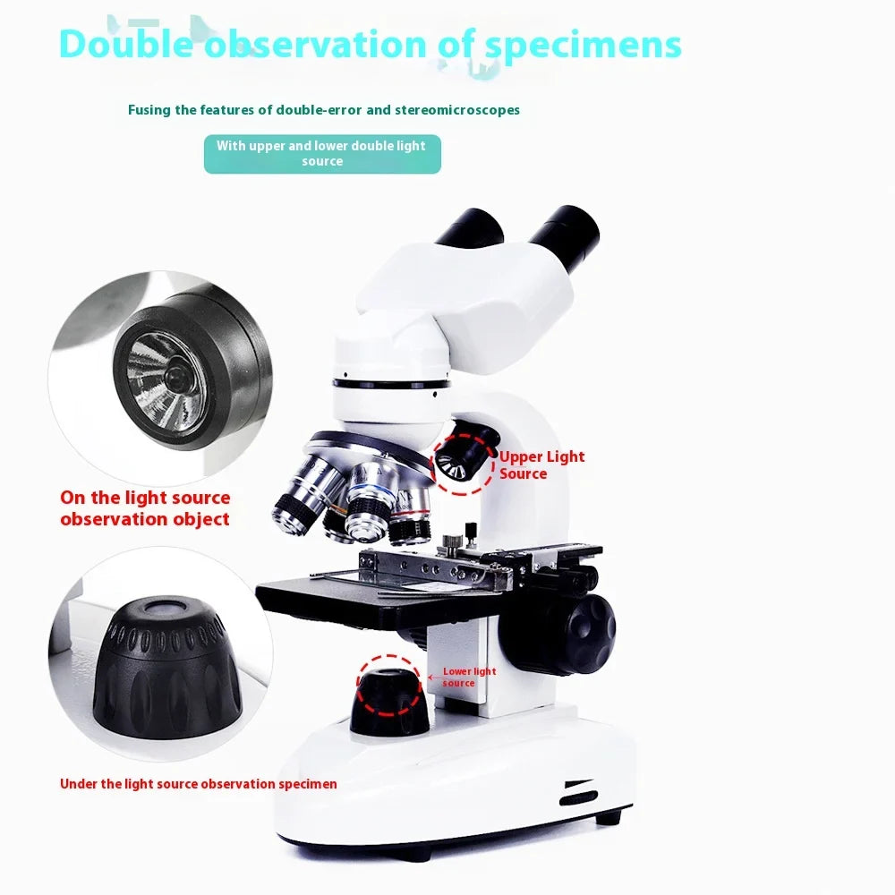 Binocular Biological Microscope 40X–640X | Teaching & Lab