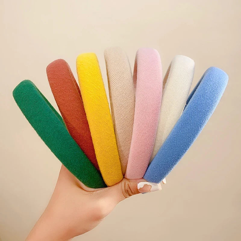 Colorful Spong Linen Headdress Simple Basic Face-washing Headband