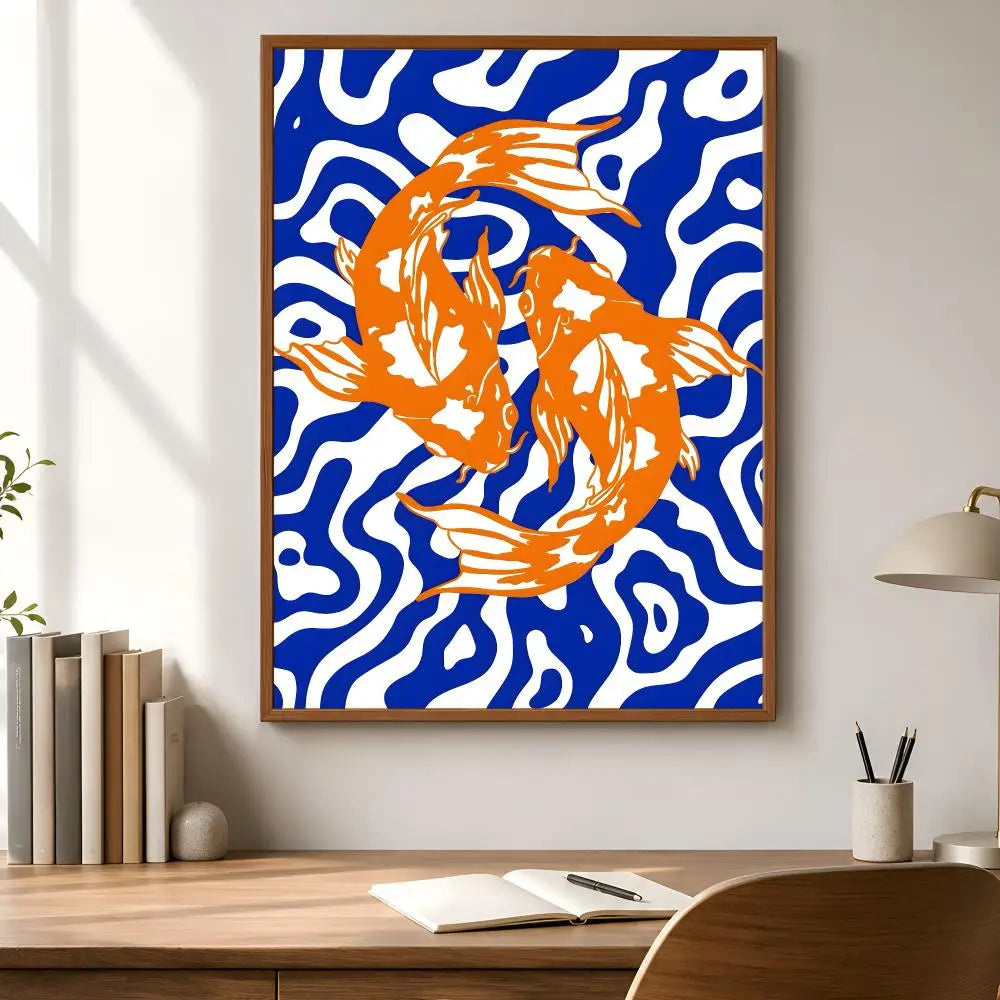 Japanese Koi Fish Waterproof PVC Wall Sticker Poster | Home Décor