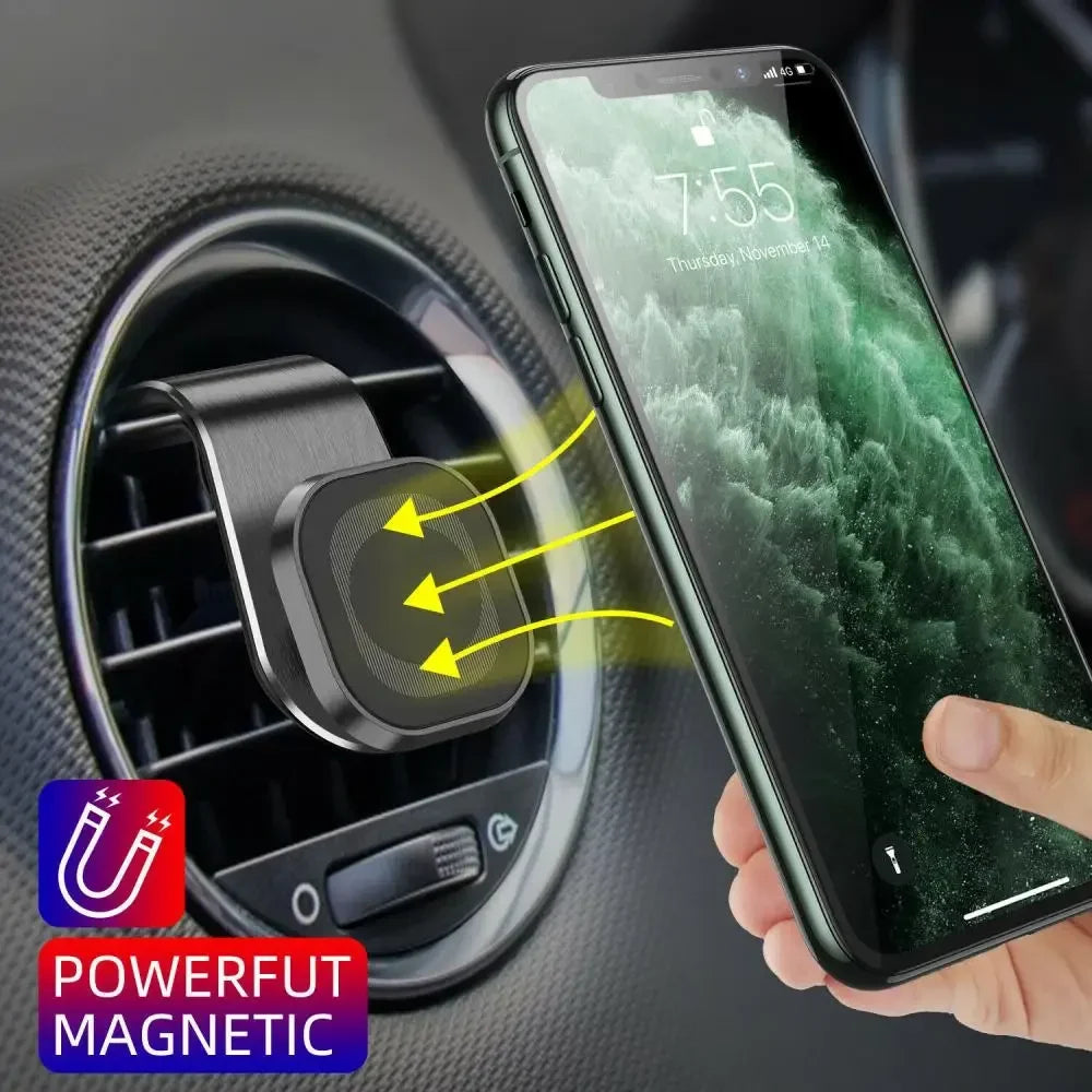 Magnetic Car Phone Holder Air Vent Clip Mount 360 Rotation Support