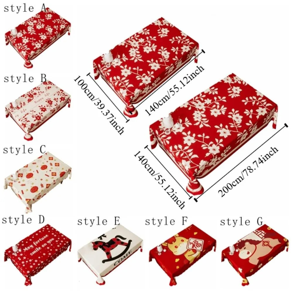 Waterproof Year Tablecloth Stain Resistant Washable Table Cover