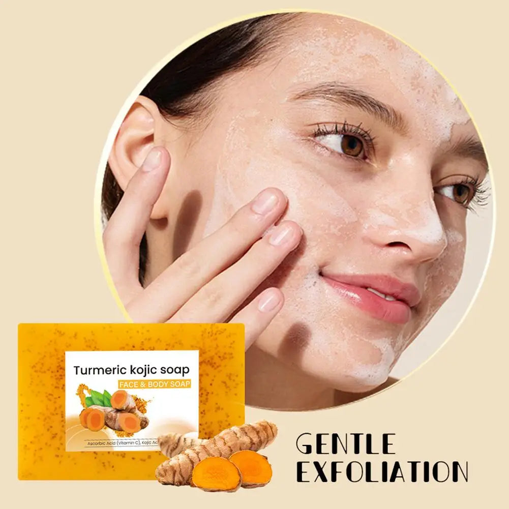 Turmeric Soap Lemon Acids Handmade Kojic Acid Natural Skincare Bar