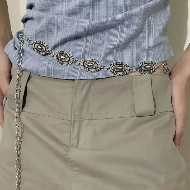 Bohemian Metal Waist Chain Belt – Retro Ethnic Style Women