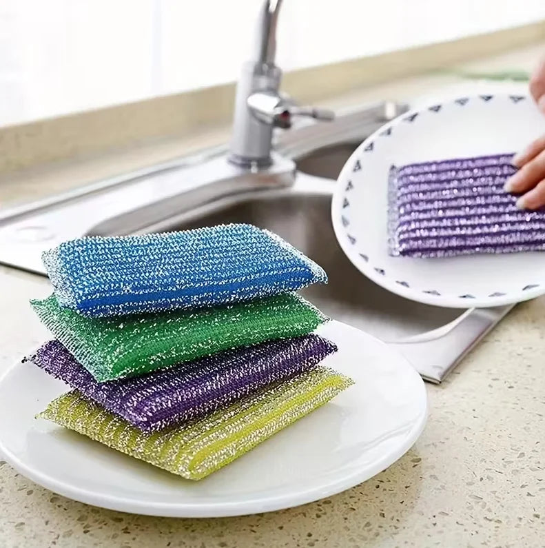 4-Pack Kitchen Scrub Sponge Dishwashing Scrubber Pads Set