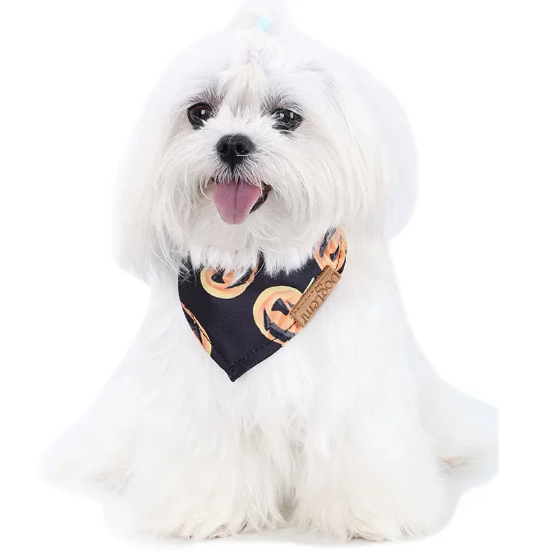 Dog Pet Triangle Towel Halloween Party Bandana Adjustable Scarf Bib