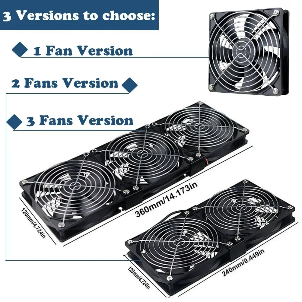 HOMEFISH 220V Exhaust Cooling Fan with Remote – 120mm DC Fan