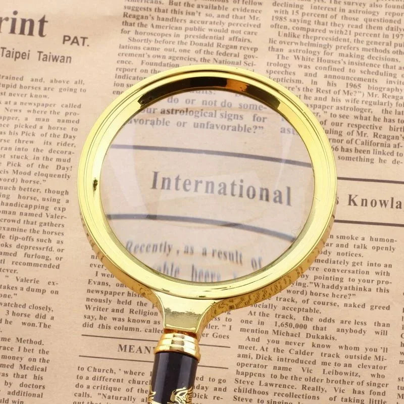 10x Handheld Magnifying Glass – Wood Handle FMC Loupe 60–80mm