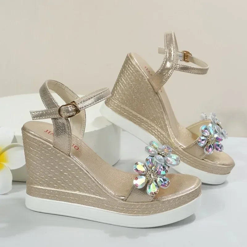 Women's Wedge Platform Sandals – Chunky Ankle Strap Open Toe
