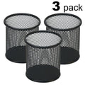 Metal Mesh Pen Holder Set of 3 | Desk Organizer Cups