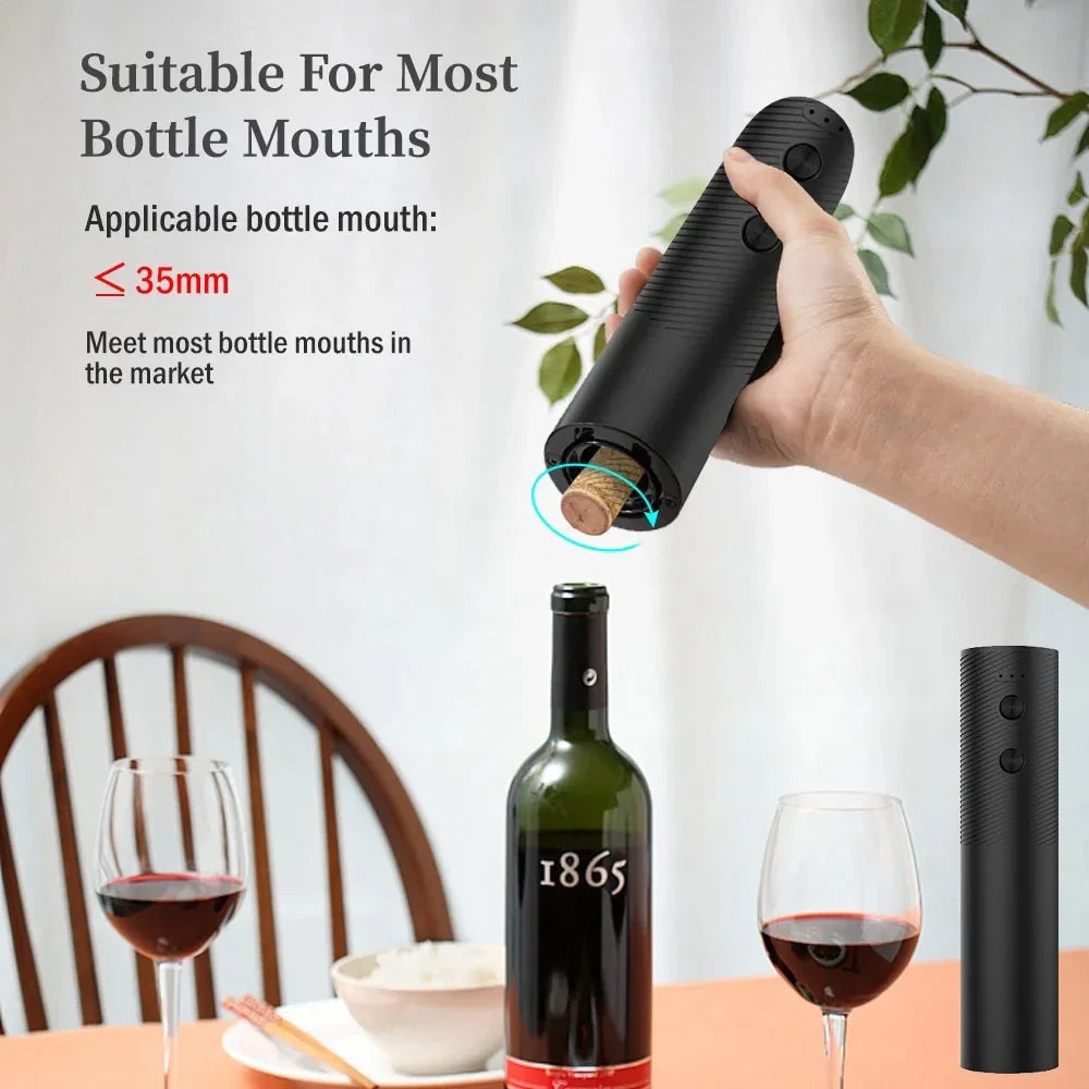Electric Wine Opener – Rechargeable One-Button Corkscrew