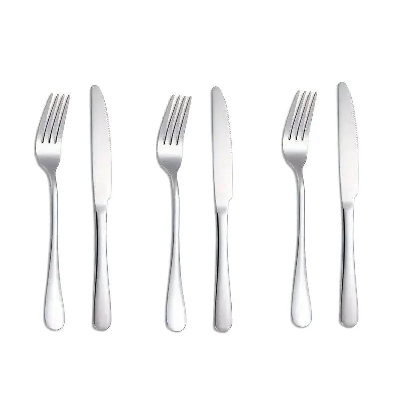 12-Piece Stainless Steel Cutlery Set – 6 Knives & 6 Forks