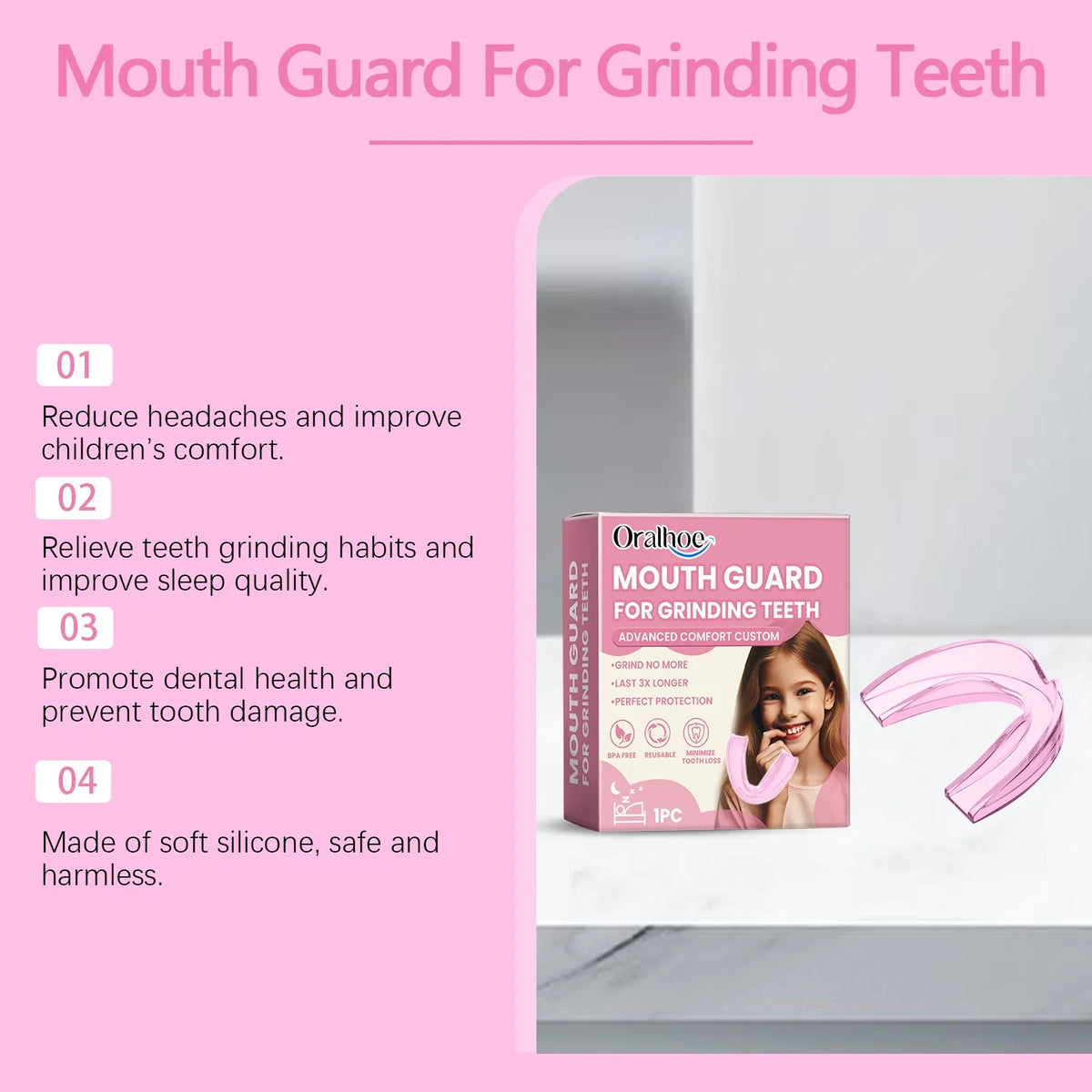 Kids Silicone Night Guard – Teeth Grinding & Biting Protector