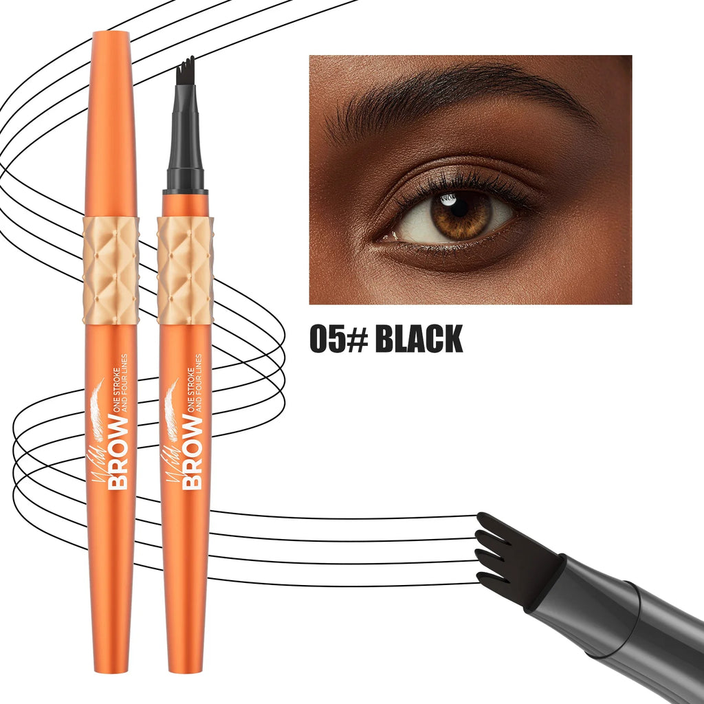 Hello Kiss 4-Tip Waterproof Liquid Eyebrow Pen | 3D Microblading