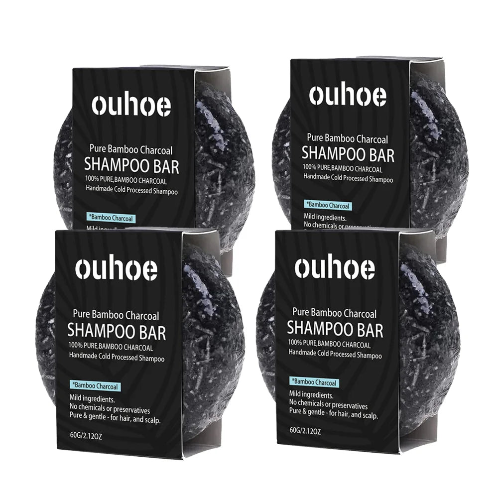 1 2 Charcoal Shampoo Soap Oily Hair Dandruff Treatment Scalp Care