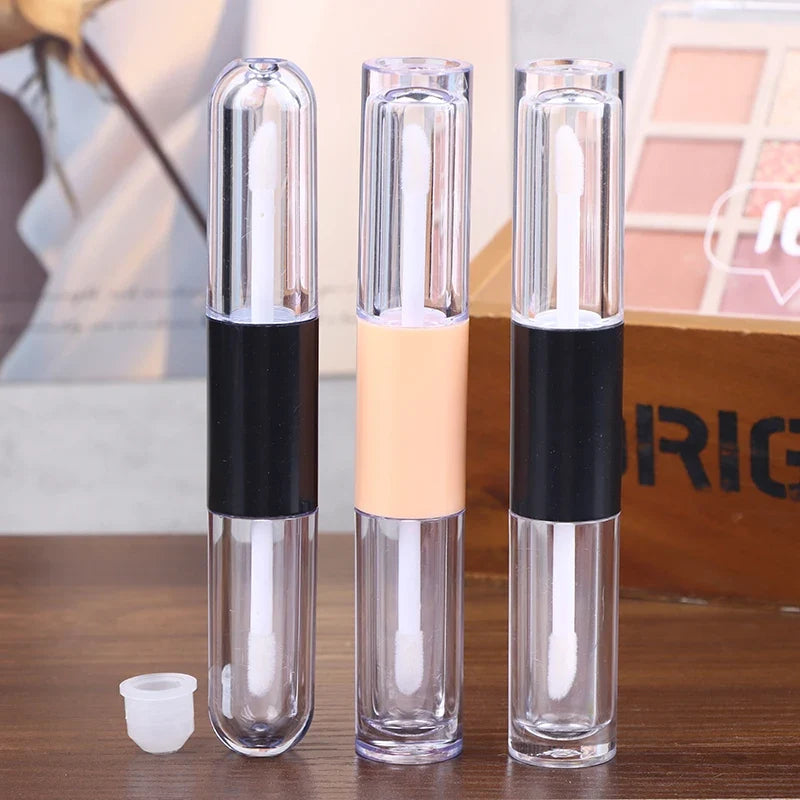 2-in-1 Double-Ended Refillable Lip Gloss Tube with Wand
