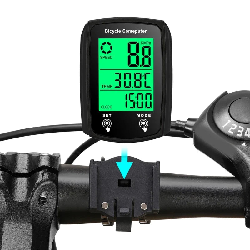 Wired Bike Computer Speedometer – Touchscreen & Backlight