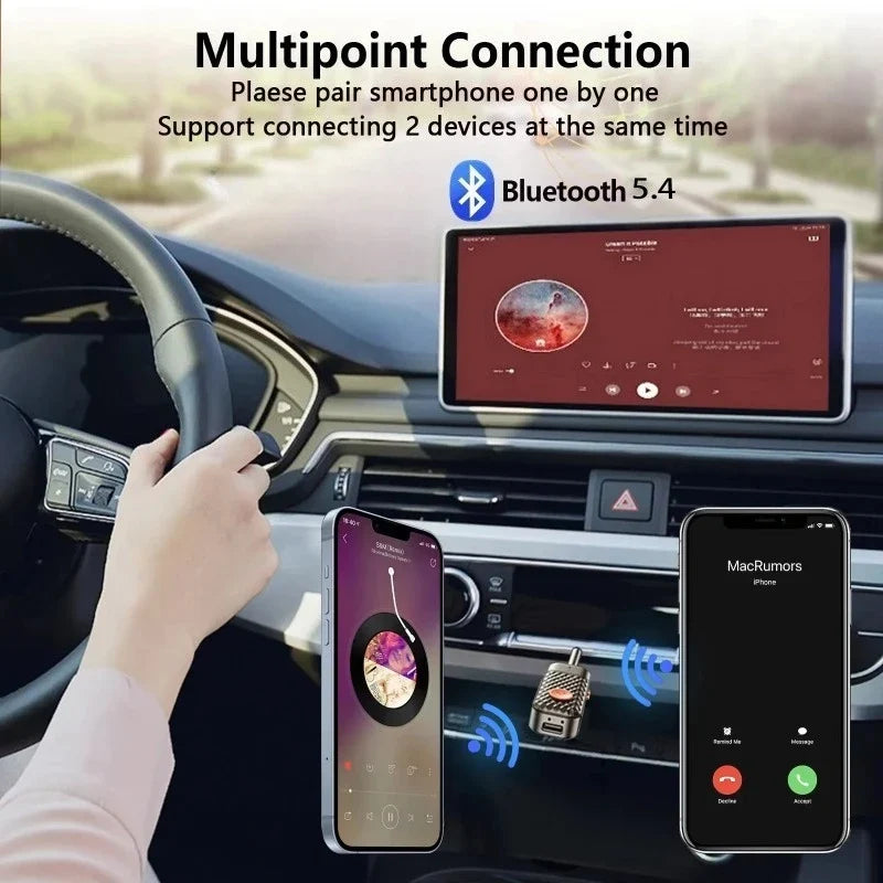Bluetooth 5.4 Audio Transmitter & Receiver – 3.5mm AUX Adapter