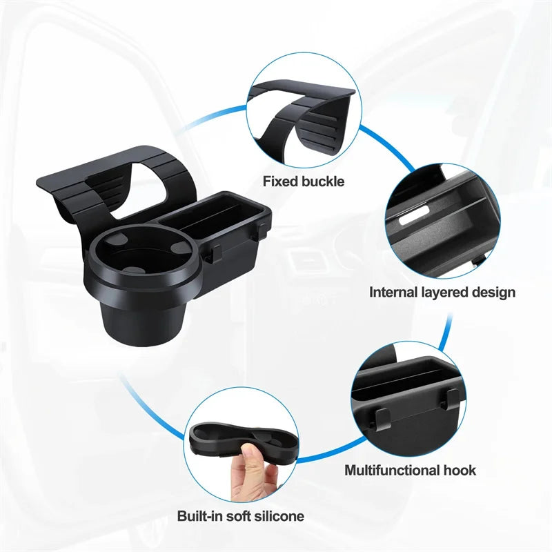 4-in-1 Car Door Window Hanging Storage Rack & Cup Holder