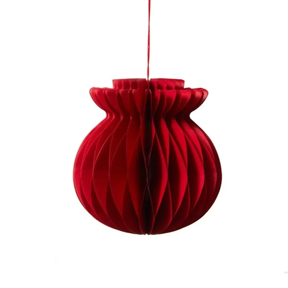Red Honeycomb Paper Hanging Decoration with Tassel | New Year