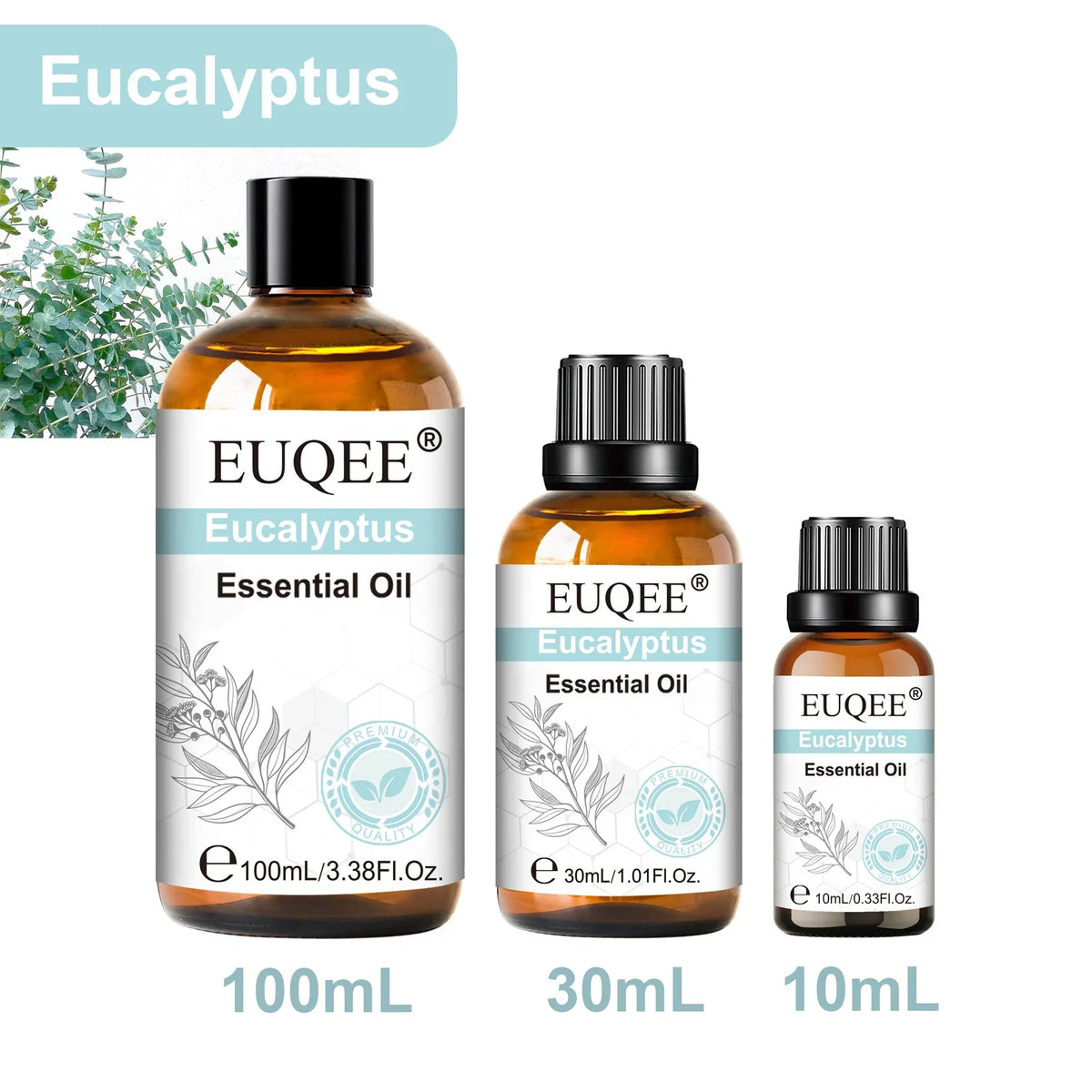 EUQEE Essential Oils – Lavender, Rose, Vanilla & More | 10–100ml