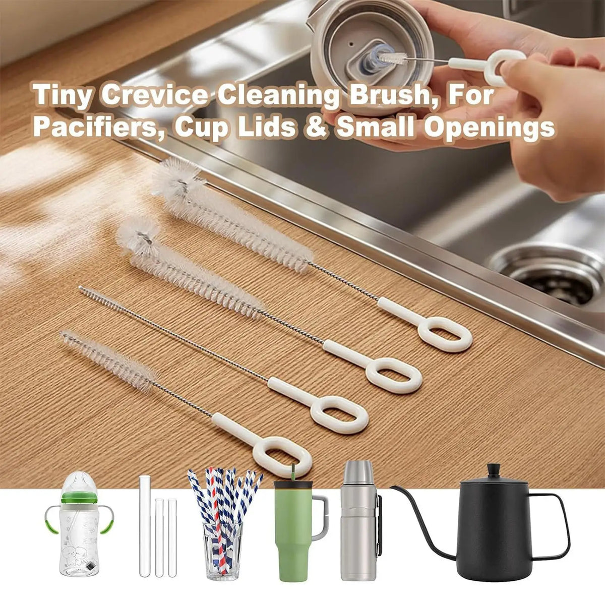 5-Piece Bottle Brush Cleaning Kit – Cup, Wine & Milk Bottle