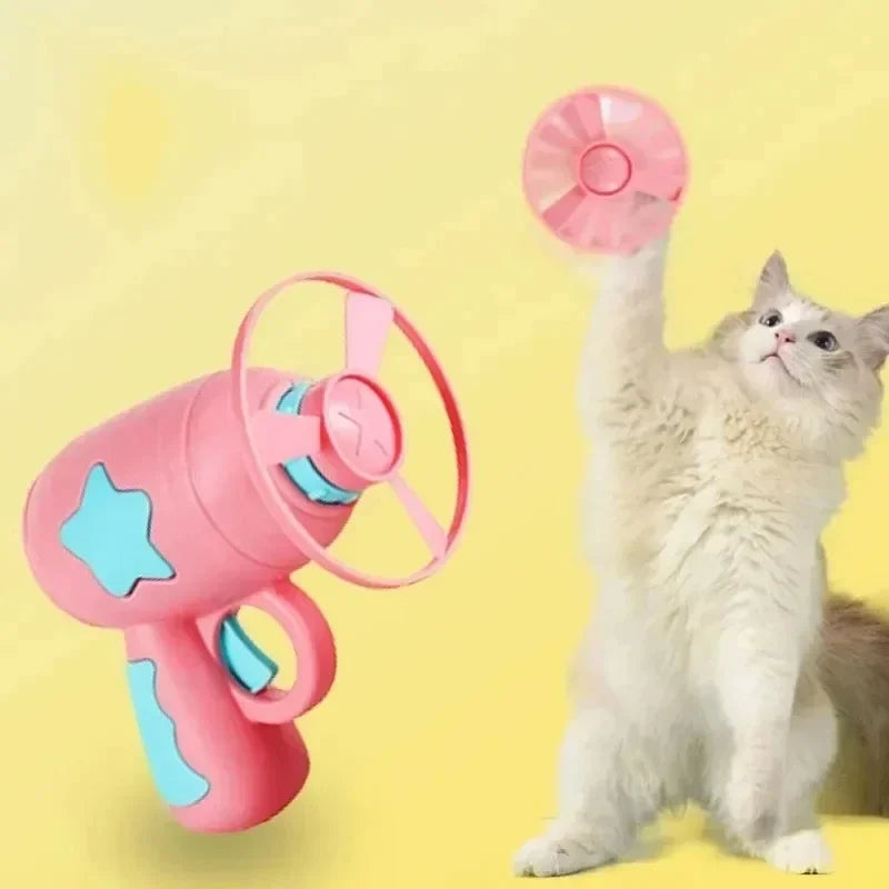 Mini Flying Disc Gun Cat Toy | Interactive Kitten Launch Toy