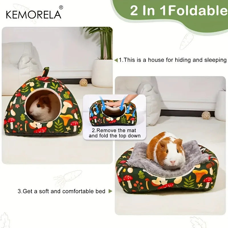 2-Piece Glitter Guinea Pig Hideout & Tunnel | Washable Pet Bed