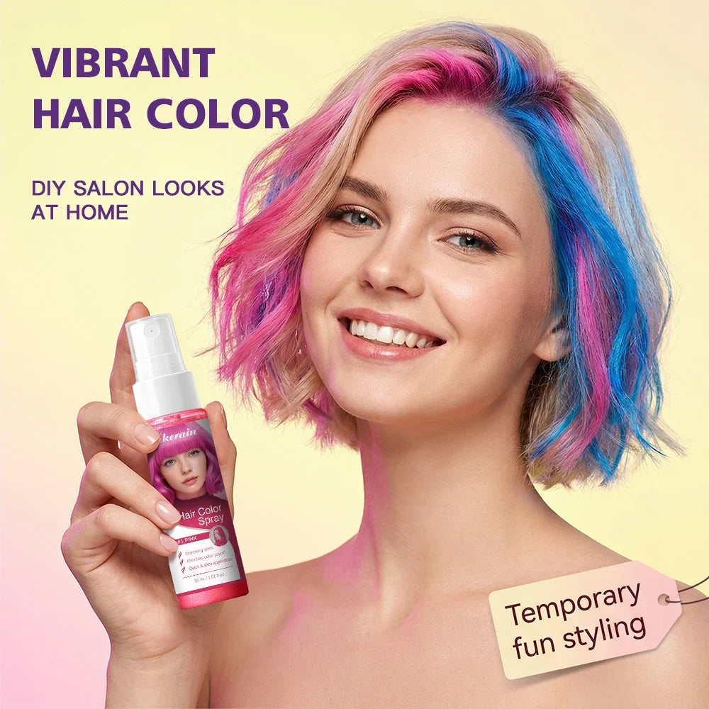 Temporary Hair Color Spray – Glitter Chalk Dye for Party & Cosplay