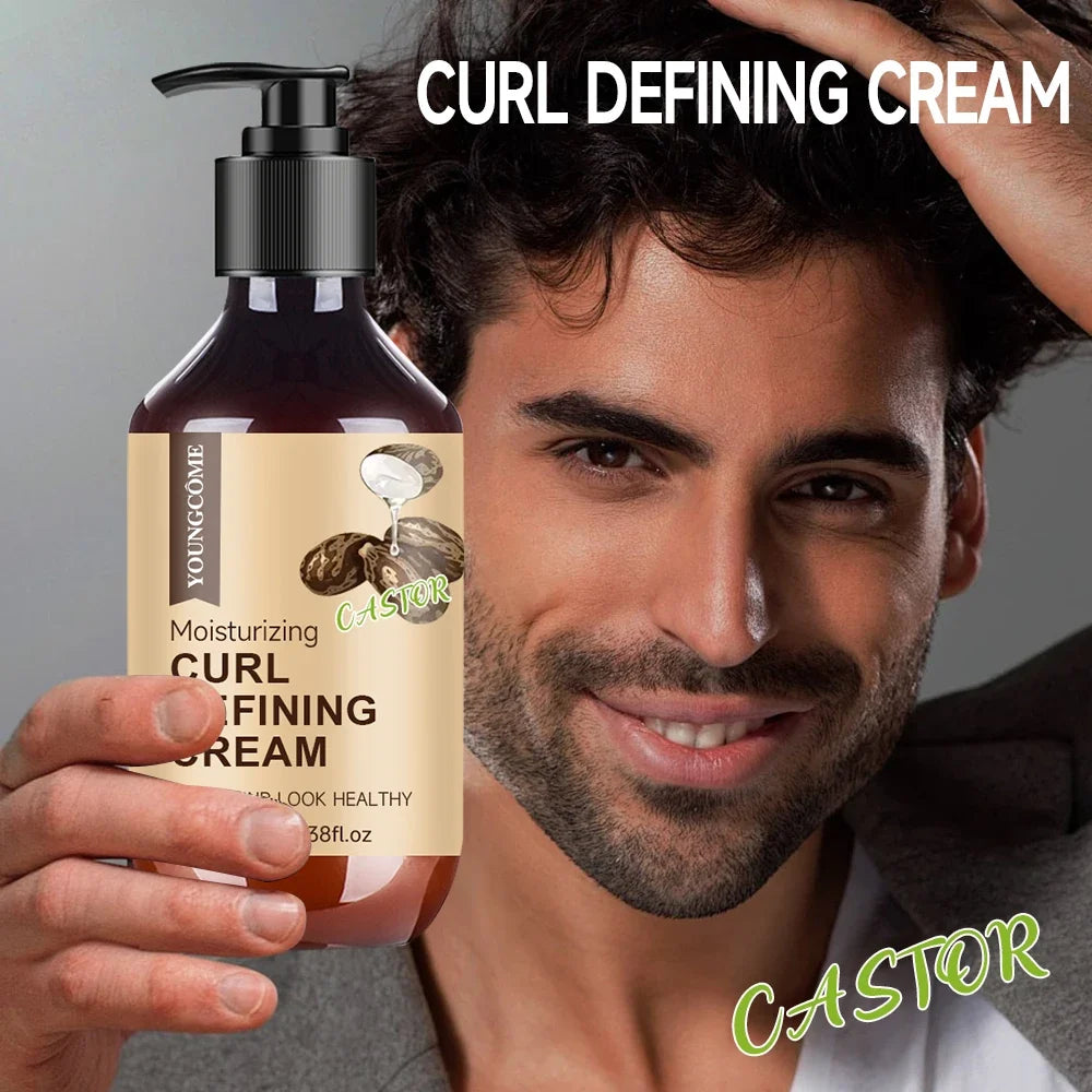 Men's Castor Oil Curling Cream Rosemary Peppermint Control