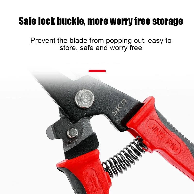 9-Inch Tin Snips – Straight & Curved Sheet Metal Cutter Tool