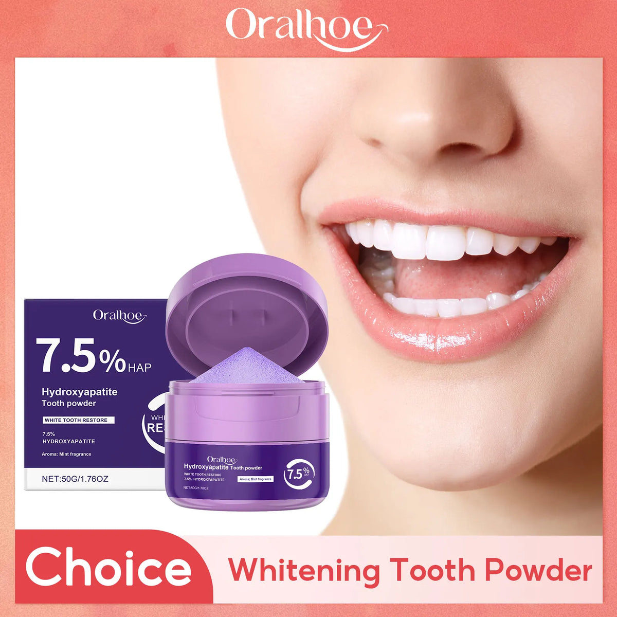 Oralhoe Whitening Tooth Powder – Brighten, Clean & Fresh Breath