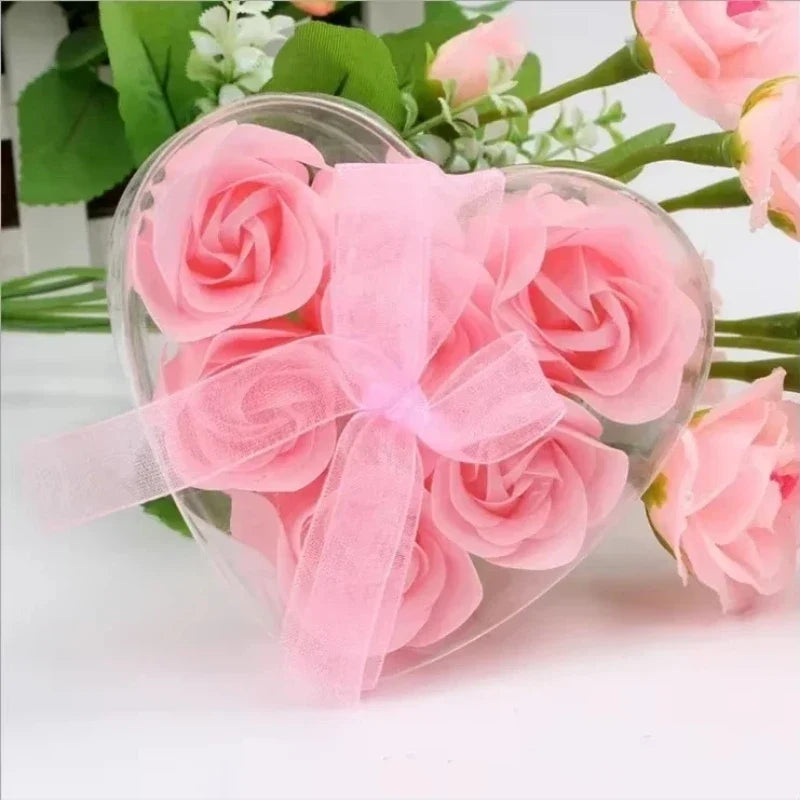 Rose Flower Soap Gift Box 6 Pcs – Wedding & Valentine's Favour