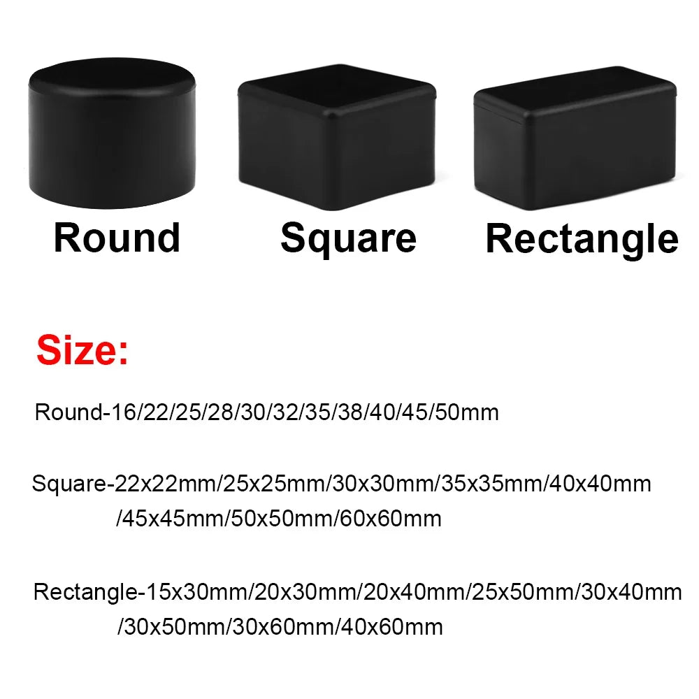 4-Pack Square Chair Leg Caps | Non-Slip Floor Protector Pads